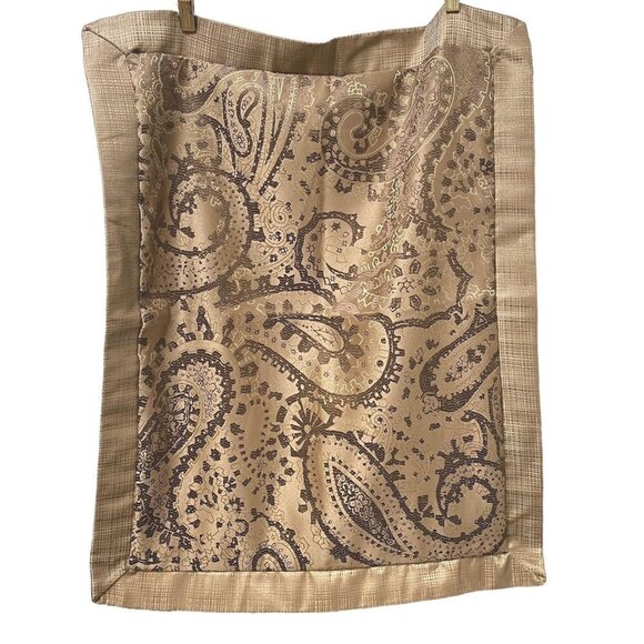 MARTHA STEWART Pillow Shams Set of 2 Standard Size Beige Paisley Pillowcases - Picture 2 of 11